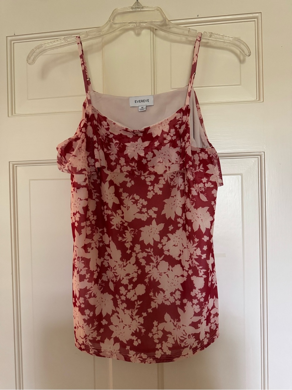 Evereve Blush and Deep Rose Floral Cold-Shoulder Cami